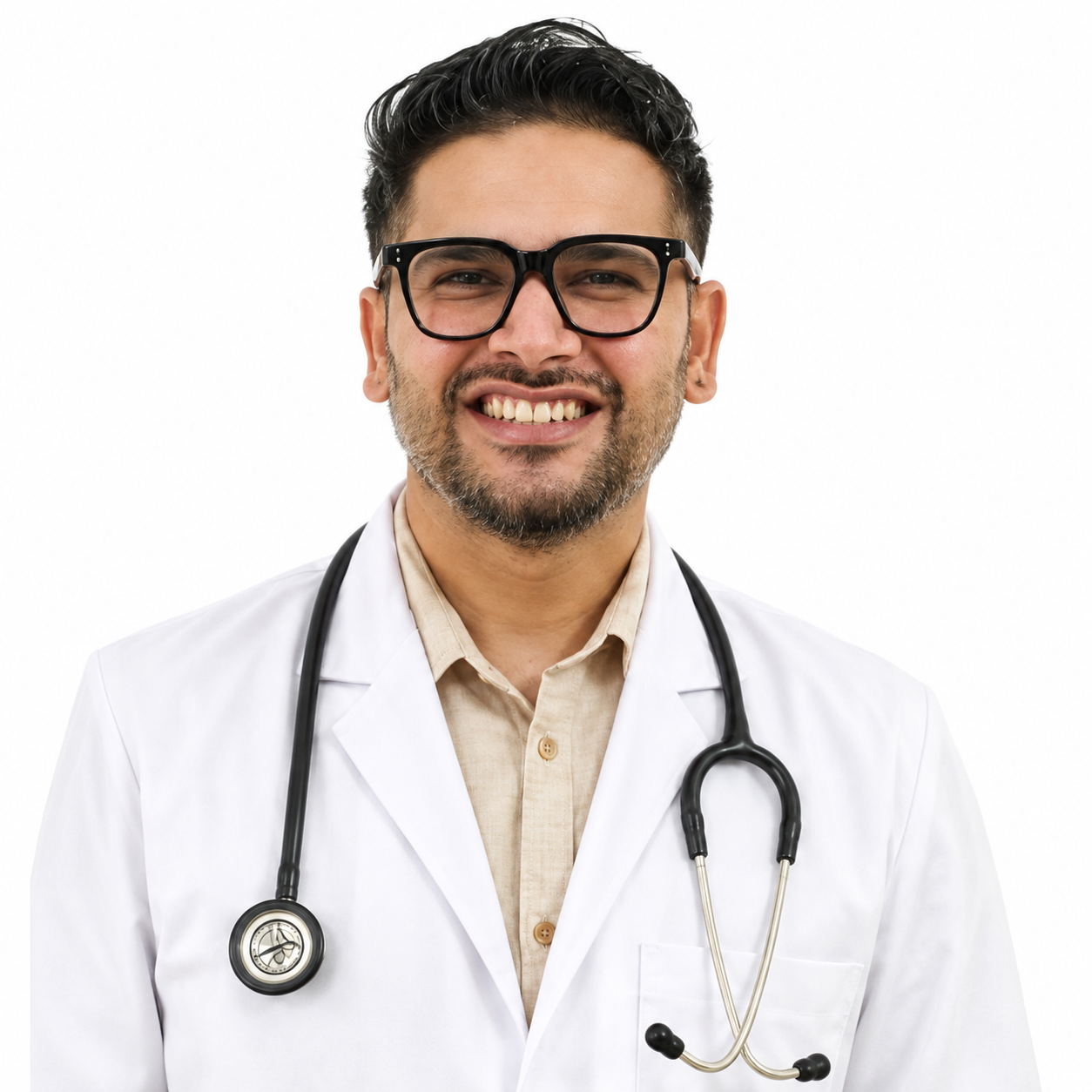 Dr. Ayush Sehgal, portrait adapted from the supplied poster