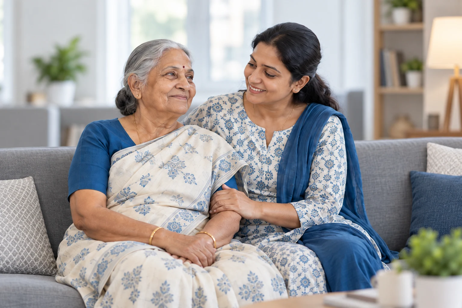 Illustrative image of family support during a hospital visit