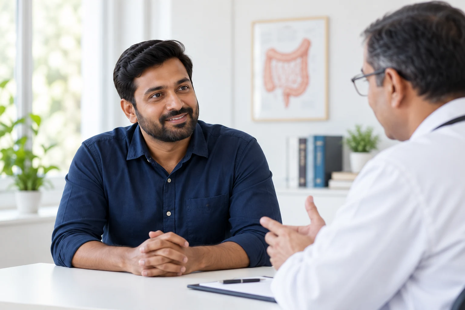Illustrative consultation scene for discussing a surgical concern
